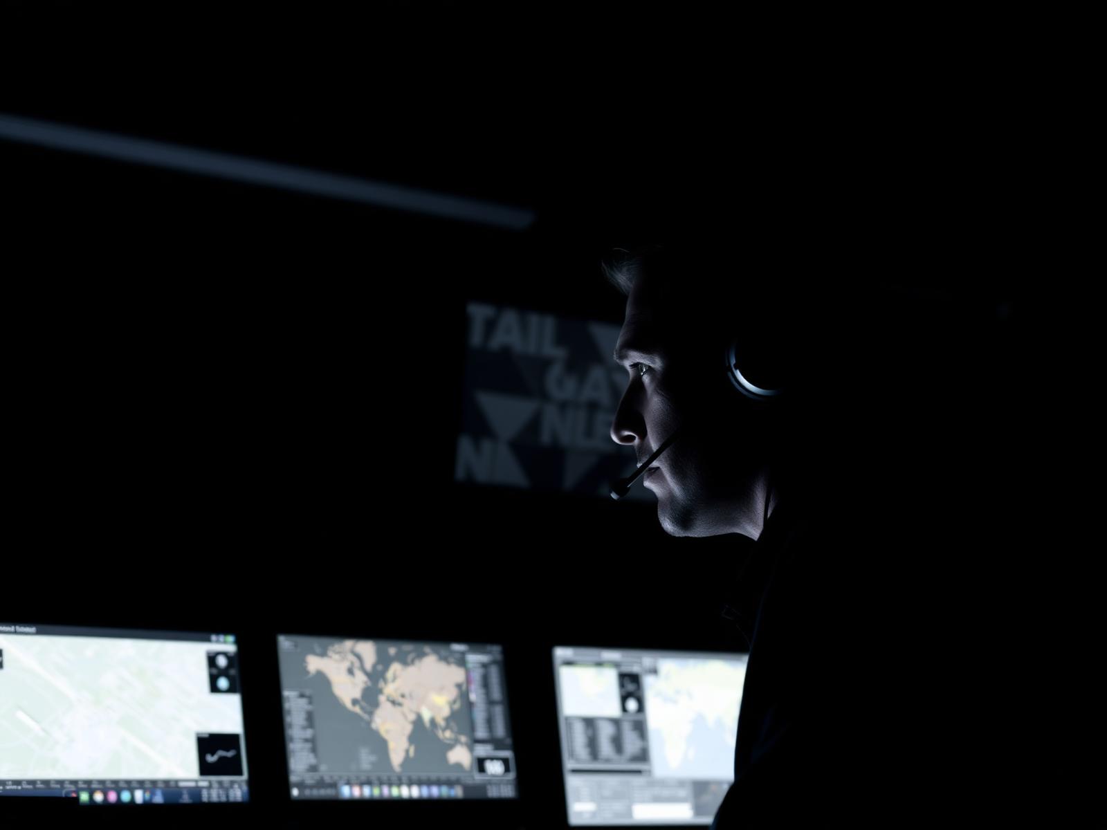 Dispatcher monitoring freight on multiple screens